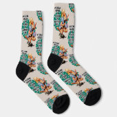 レトロおもしろいハウスマイドピアアップガールアート ソックス (右)