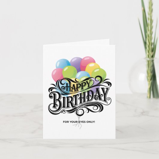 レトロおもしろいハッピーバースデーカードに頼む 招待状 (正面)