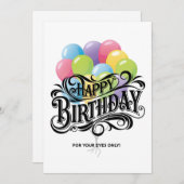 レトロおもしろいハッピーバースデーカードに頼む 招待状 (正面/裏面)