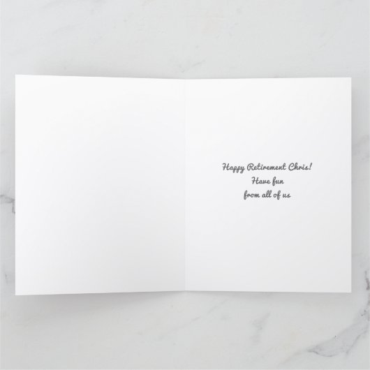 レトロおもしろいハッピー日前大退職金カード カード (内部)