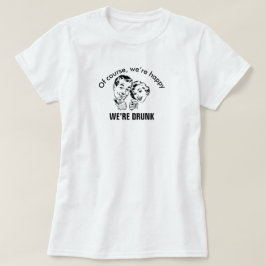 レトロおもしろいハッ飲プカップル基本Tシャツ Tシャツ