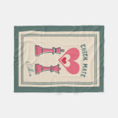 レトロおもしろいバレンタインのギフトチェックメイトチェス フリースブランケット (正面(横))