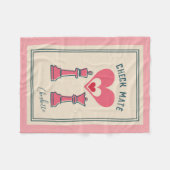 レトロおもしろいバレンタインのギフトチェックメイトチェス フリースブランケット (正面(横))