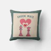 レトロおもしろいバレンタインデギフトチェックメイトカップル枕 クッション (裏面)