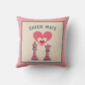 レトロおもしろいバレンタインデギフトチェックメイトカップル枕 クッション (裏面)