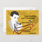 レトロおもしろいパパコーヒー葉書 ポストカード (正面/裏面)