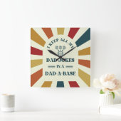 レトロおもしろいパパジョーク父のパパのための日贈り物 スクエア壁時計 (ホーム)