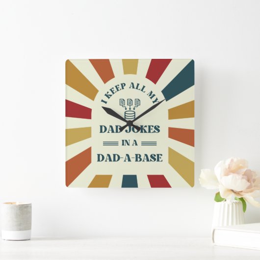 レトロおもしろいパパジョーク父のパパのための日贈り物 スクエア壁時計 (ホーム)