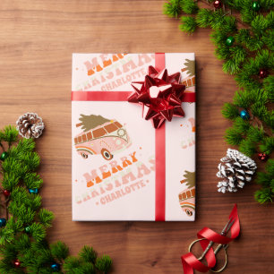 レトロおもしろいヒッパイヴァンクリスマス ラッピングペーパー