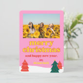 レトロおもしろいビークリスマスグリーティングカード シーズンカード (スタンド正面)