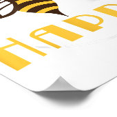 レトロおもしろいビーハッピー（昆虫）マルハナバチ引用文前向きG ポスター (角)