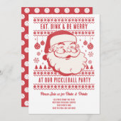 レトロおもしろいピックボールクリスマスパーティの招待状 シーズンカード (正面/裏面)