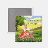 レトロおもしろいピンアップピクニックマザーズデイマグネット マグネット (正面/裏面)