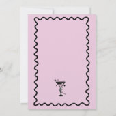 レトロおもしろいピンクとブラックハローウィンパーティ 招待状 (裏面)