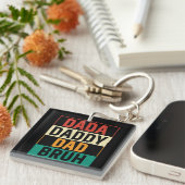 レトロおもしろいファーザーズデイダディパパブー キーホルダー (正面右)