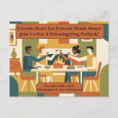 レトロおもしろいフレンドリーなポトラッククリンク眼鏡 シーズンポストカード (正面)