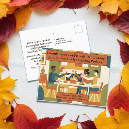 レトロおもしろいフレンドリーなポトラッククリンク眼鏡 シーズンポストカード