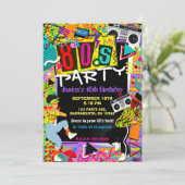 レトロおもしろいブライト80のパーティーピープル誕生日 招待状 (スタンド正面)