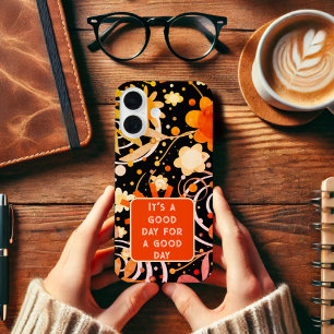 レトロおもしろいブラウンフローラガーリー吸気名 iPhone 13 PRO MAXケース