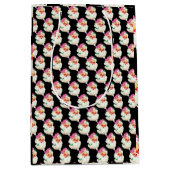 レトロおもしろいブラックサンタクロース顔クリスマスプレゼント ミディアムペーパーバッグ (正面)