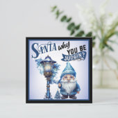 レトロおもしろいブルークリスマス シーズンカード (スタンド正面)