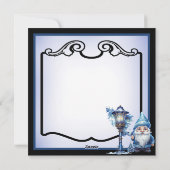 レトロおもしろいブルークリスマス シーズンカード (裏面)