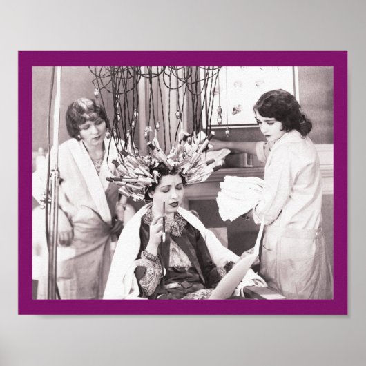 レトロおもしろいヘアサロン ポスター (正面)