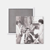 レトロおもしろいヘアサロン マグネット (正面/裏面)