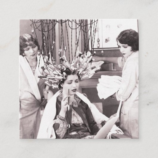 レトロおもしろいヘアサロン 紹介カード (正面)