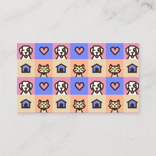 レトロおもしろいペットケア搭乗座席名刺 名刺 (裏面)