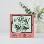 レトロおもしろいホリデーパーティー! 招待状 (スタンド正面)