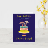 レトロおもしろいマッシュルームプリンかわいい真菌誕生日 カード (黄色い花)