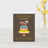 レトロおもしろいマッシュルームプリンかわいい真菌誕生日 カード (黄色い花)