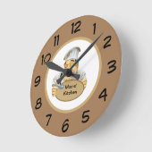 レトロおもしろいママの台所用時計 ラウンド壁時計 (傾斜)