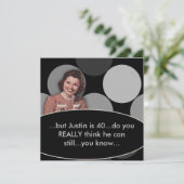 レトロおもしろいマン40歳の誕生日パーティー 招待状 (スタンド正面)