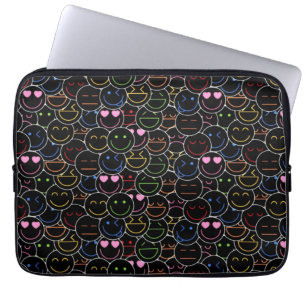 レトロおもしろいミーツモダンテック – Neon Emoji ラップトップスリーブ