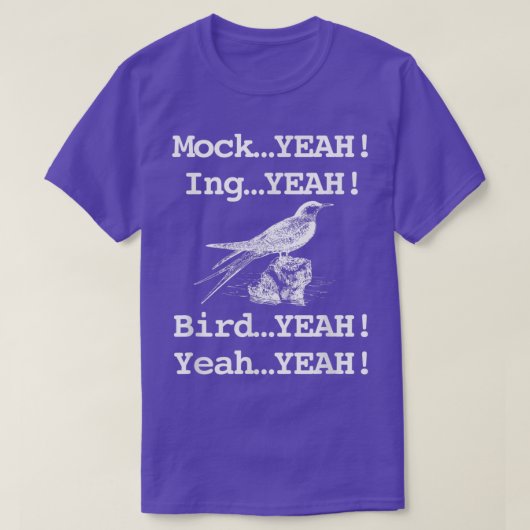 レトロおもしろいモッキンバードばか Tシャツ (デザイン正面)