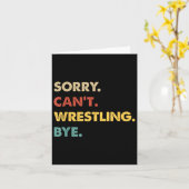 レトロおもしろいレスリング申し訳なくレスリングByeできない カード (黄色い花)