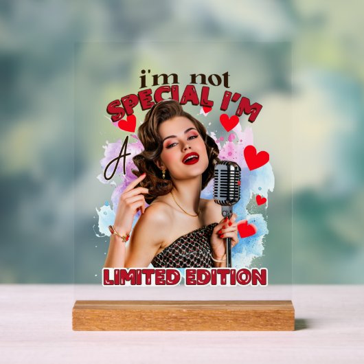 レトロおもしろいレディーワードアート アクリルサイン (ニュートラル)