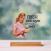 レトロおもしろいレディーワードアート アクリルサイン (ニュートラル)