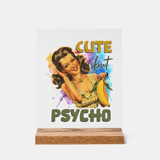 レトロおもしろいレディーワードアート アクリルサイン (正面)