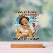 レトロおもしろいレディーワードアート アクリルサイン (ニュートラル)