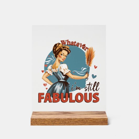 レトロおもしろいレディーワードアート アクリルサイン (正面)