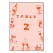 レトロおもしろいワカラフルイ結婚ブ テーブルナンバー (正面)