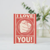 レトロおもしろいヴァレンティーンズデイ私はあなたを愛している ポストカード (スタンド正面)