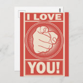 レトロおもしろいヴァレンティーンズデイ私はあなたを愛している ポストカード (正面/裏面)
