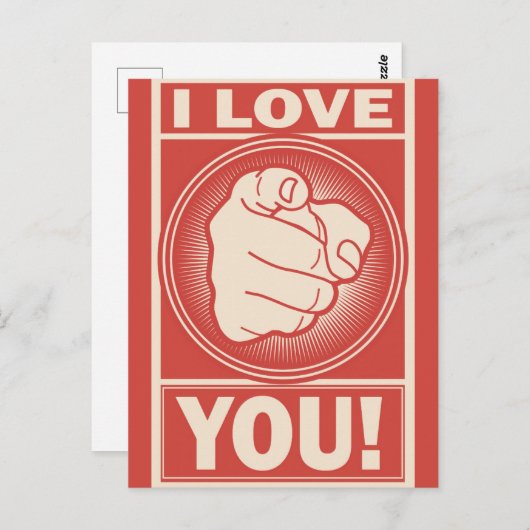 レトロおもしろいヴァレンティーンズデイ私はあなたを愛している ポストカード (正面/裏面)