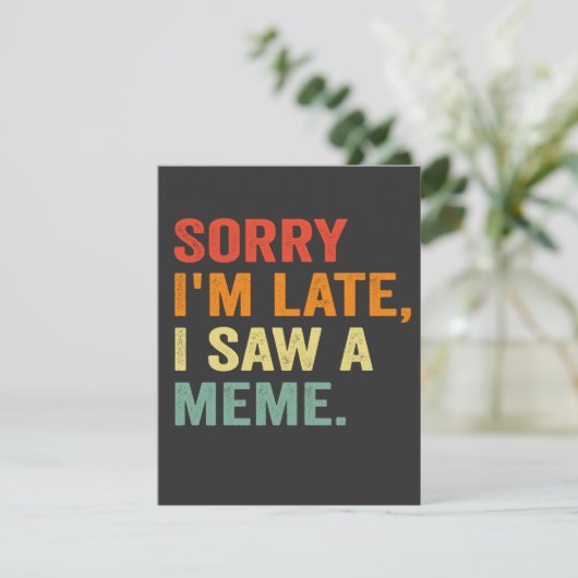 レトロおもしろいヴィンテージごめんなさい一角獣を見て遅くなった 招待状 (スタンド正面)