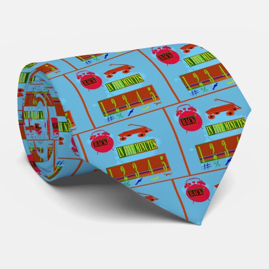 レトロおもしろいヴィンテージアラームのクロック戻り5分 ネクタイ (ロール)