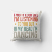 レトロおもしろいヴィンテージサルサダンサー誕生日 クッション (正面)